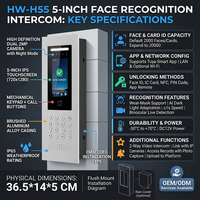 Sistema de Intercomunicación Inteligente Hiwink para Edificios, Control de Acceso para 9999 Habitaciones, Estación de Puerta con Doble Lente de 2MP, NFC, IP65, Aluminio