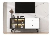 Meuble TV moderne nordique en métal et bois, démontable, avec espace de rangement, pour salon, salle à manger, meubles de maison
