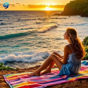 Giang Tây V9 thân thiện với môi in Ironman Triathlon quảng cáo bãi biển Khăn mềm nhẹ thấm hoàn hảo cho bãi biển Ngoài trời - Product Image 6