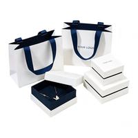 Boîte à bijoux Youen coréenne haut de gamme personnalisée avec sac à main pour bague et collier, couvercle blanc et bleu