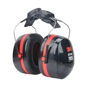 3 M PELTOR Optime 105 Earmuffs H10P3E untuk keselamatan topi keras, perlindungan pendengaran, 10 EA/Case