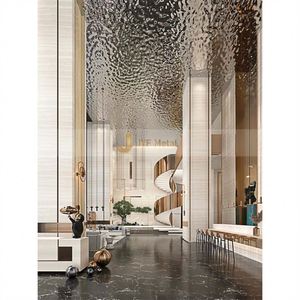 ANN7589 ASTM 304 Grade Large Size Water Ripple Silver <b>Mirror</b> Stainless Steel <b>Sheet</b> 2B Finish Seamless for Modern Architectural - Product Image 5