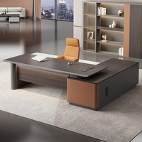 Mobilier de bureau luxueux en forme de L Table de bureau exécutive du PDG et du patron Table d'extension Bureau en mélamine