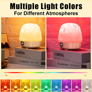 Lampe de nuit LED à effet d'ondulation d'eau, haut-parleur sans fil, commande tactile, rechargeable par USB, lampe d'ambiance de table, art de la vague océanique pour la chambre - Product Image 6