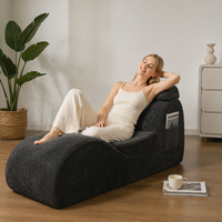 Fauteuil de relaxation multifonctionnel en velours côtelé pour salon et balcon, avec soutien lombaire en mousse à mémoire de forme, chaise de yoga tricotée pour deux personnes