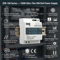 Alimentation à découpage LEYU ZDR-100 100W à montage sur rail DIN avec moniteur de tension numérique 24V 4.2A Transformateur industriel AC/DC