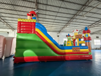 Château gonflable de dessin animé avec toboggan, aire de jeux gonflable à thème pour enfants, trampoline familial pour fêtes, aire de jeux intérieure