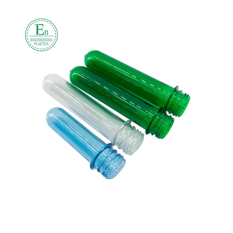 Tube pour animaux de compagnie tube à essai en plastique transparent spécial résistant à l'huile et à l'hydrolyse personnalisé en plastique transparent vert