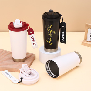Tazza da viaggio ecologica da 17oz, simpatica tazza termica in acciaio inossidabile, borraccia sottovuoto con cannuccia, regali aziendali - Product Image 6