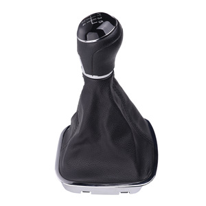 Volkswagen Polo Manual Transmission Gear <b>Shift</b> <b>Knob</b> Black Leather 5 Speed 6 Speed Classic Style - Product Image 3
