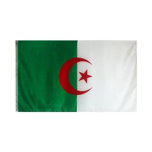 Drapeau National personnalisé en plein air, impression sur écran de soie, prix bas, vert rouge, drapeaux algérien 3x5 2x3 - Product Image 1