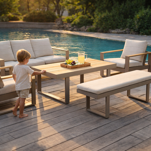 Ensemble de canapés de patio en aluminium pour jardins, cours arrière et patios, résistant aux intempéries, 7 pièces, canapé d'extérieur, assemblage facile requis - Product Image 4