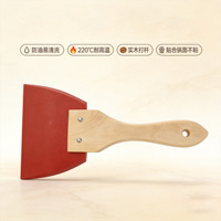 Raclette en caoutchouc résistant à la chaleur avec manche en bois naturel, outil manuel pour travaux de peinture, de mastic et de décoration (vente en gros)
