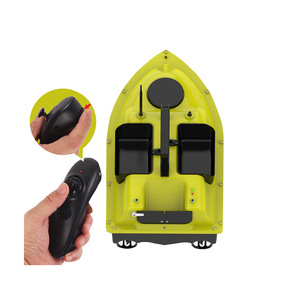Bateau à appâts télécommandé D18 Rc 54x27x21cm, double moteur, régulateur de vitesse, télécommande, jaune, alimenté par batterie - Product Image 5