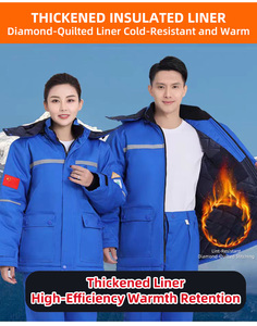 Winter Warm Padded Acidproof Anti-static Worker Uniform Hi Vis Reflective Safety Coverall Workwear Anti Acid Alkali Work <strong>Suit</strong> - Product Image 2