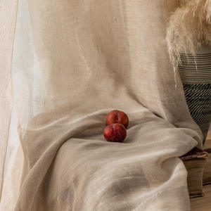 Cortinas de gasa transparente de gasa con ojal superior semitransparente con sensación de lino <span class=keywords><strong>mostaza</strong></span> para el dormitorio de la sala de estar - Product Image 4