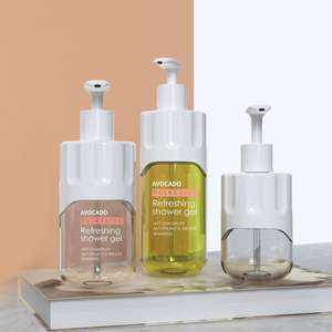 Dispenser botol plastik Gel mandi pribadi, wadah kosmetik Losion & sampo perawatan pribadi putih + biru 300ml 500ml 700ml - Product Image 1