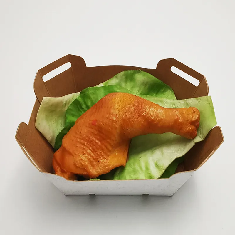 Nave di carta personalizzata riciclabile usa e getta prova per l'imballaggio di patatine fritte di pollo fritto