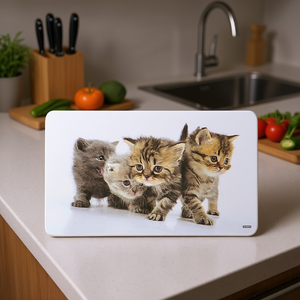 Tabla de desayuno KESPER con estampado de gatos, paquete de 5 tablas de cortar para uso en la cocina - Product Image 3