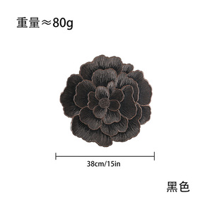 Nordic Minimalist Injection Molded PVC Placemat <b>Waterproof</b> Oil Resistant Floral Design Round Black Heat Insulating <b>Mat</b> - Product Image 5