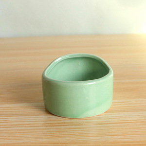 Grosir grosir ramah lingkungan keramik Solid bulat mangkuk anjing mangkuk ganda tahan air IPX5 untuk anjing Model 2716 - Product Image 3