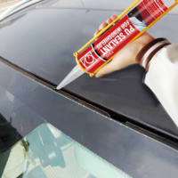 GORSEAL P303V 310ML Mastic PU Noir pour Pare-Brise Automobile, Adhésif pour Vitres Auto, Séchage Rapide, Résistant aux Intempéries, Réparation de Pare-Brise
