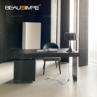 Ensemble de bureau et chaise de travail Carson italien simple, plateau en placage de chêne, haute qualité, minimaliste, moderne, pour bureau à domicile, ordinateur, écriture