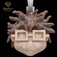 Directo de Fábrica, Colgante Personalizado de Plata 925 con Moissanita, Aspecto de Diamante Completo, Pasa el Test de Diamantes, Estilo Iced Out para Fans del Rap