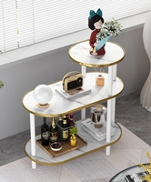 Meuble d'appoint minimaliste moderne pour petit espace domestique, table à thé portable, support à café, structure en fer, plateau en marbre pour salon, design simple