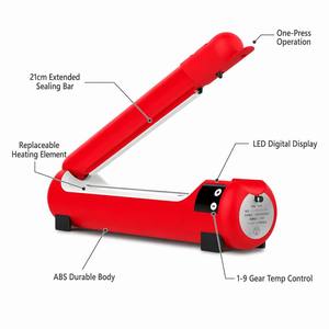 Scelleuse thermique à impulsion K1 ABS 21 cm, <span class=keywords><strong>machine</strong></span> à sceller les sacs en plastique manuelle, contrôle de température 1-9, affichage LED pour la cuisine, l'emballage alimentaire PE PP - Product Image 2