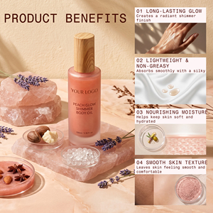 MLM customizable Organic Cruelty Free Shimmer Body Oil <b>Spray</b> Frosted Glass Bottle Floral Scent Glow Skin Care vegan body oil - Product Image 3