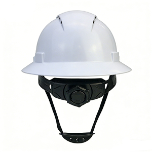 Casco de Seguridad Blanco de Ala Completa, Ventilado, de HDPE, con Suspensión de 6 Puntos para Minería y Construcción - Product Image 3