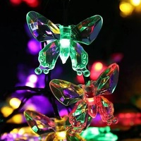 12M 100LEDs Guirlande Solaire Colorée IP44 Évalué pour Extérieur Vacances Garden Party Décor De Noël-Papillons Fée Éclairage