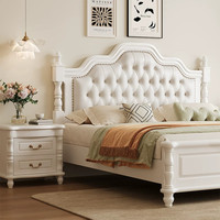 Lit double moderne en bois massif avec tiroirs, plateforme de lit souple King Size pour chambre à coucher
