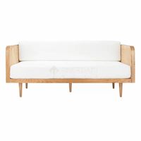 Nordisches Massivholz U-förmiges Sofa-Set Abnehmbar & Waschbar Ferienhäuser Wohnzimmer Gästehäuser Villen Freizeitsessel