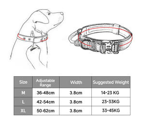 <span class=keywords><strong>Collar</strong></span> personalizado para perro, resistente, de alta calidad, táctico, con correa ajustable y hebilla de metal - Product Image 5