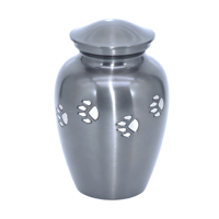 Urne funéraire en métal de style américain de haute qualité avec empreinte de patte pour cendres d'animaux de compagnie, souvenirs commémoratifs pour animaux, fournitures funéraires