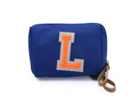 Pochette utilitaire extérieure en nylon PVC avec fermeture éclair et logo personnalisé, trousse de maquillage brodée en forme d'alphabet, patch cosmétique brodé en TPU, chapeaux