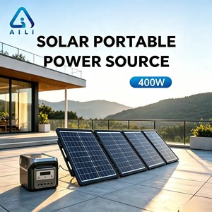 Estación de Energía Portátil de 400W con Carga Solar MPPT Plegable y USB C para Acampar al Aire Libre y Emergencias AILI-400W LiFePO4 B - Product Image 1