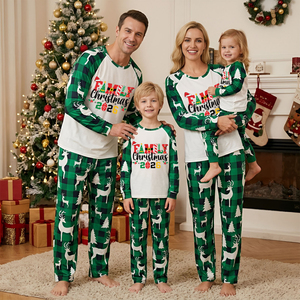 Pijamas navideños familiares, pijamas transpirables de invierno y verano, conjuntos informales de manga larga para padres e hijos, estampados festivos para padres y niños - Product Image 4
