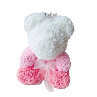 Ours en Peluche Rose Design Populaire 2025 de 25 cm avec Boîte Cadeau, Cadeau de Saint-Valentin Ours en Mousse Rose Fleur Artificielle