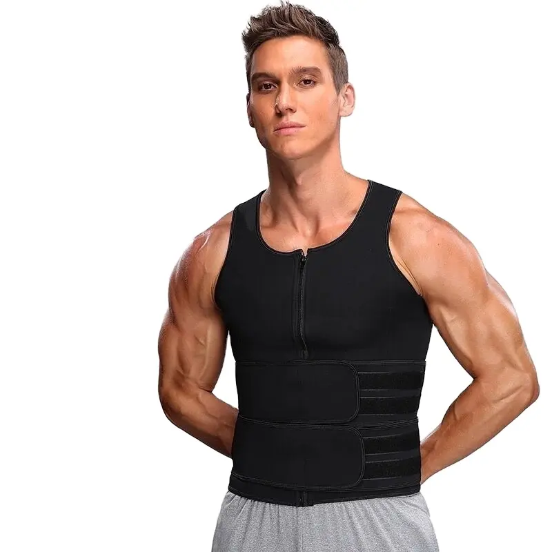 Men Compression Sports Sweat Suit Body Shaper Workout Corset Tank Top Waist Trainer Fat Burner Weight Loss Sauna Vest
