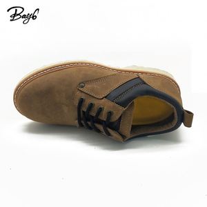 Bottes pour homme en cuir véritable et caoutchouc, chaussures de sport décontractées à la mode - Product Image 4