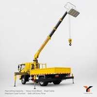 Grue montée sur camion avec moteur Isuzu, hauteur de levage de 15 m, utilisation en construction