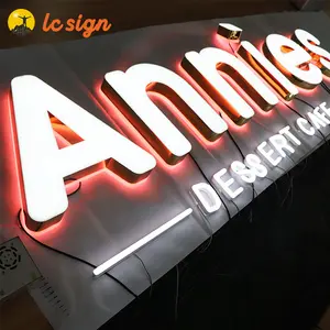 Segni di alta qualità pubblicità esterna LED 3d lettera segno per led ristorante segni