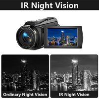 Caméscope Vidéo 5K Haute Résolution Grand Angle Vision Nocturne IR Écran Tactile Anti-Secousses 6 Axes avec Télécommande