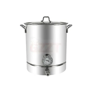 Hervidor de Alcohol de acero inoxidable para elaboración de cerveza, barril de cerveza de gran capacidad con termómetro, equipo de elaboración de cerveza, comercial, 30L, 40L, 60L