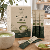 Boîte en papier kraft certifiée FSC personnalisée pour sachet de matcha latte, emballage écologique pour la vente au détail