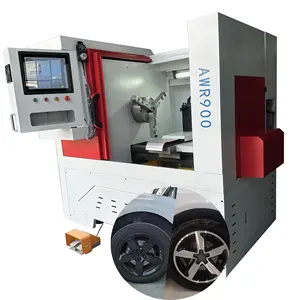 Máquina de corte de diamantes para reparo de aro de roda em liga CNC WRS AWR900 horizontal com digitalização a laser