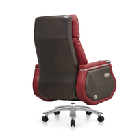 Fauteuil de bureau exécutif moderne de luxe en cuir véritable, inclinable, avec accoudoirs et appui-tête réglables en hauteur, idéal pour les bureaux à domicile et les chambres.